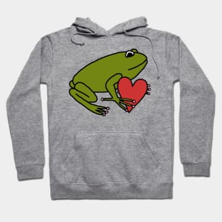 Cute Frog Holding Your Heart on Valentines Day Hoodie